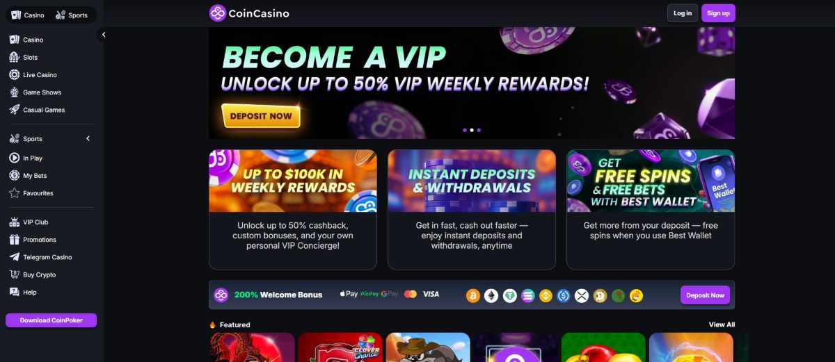 CoinCasino: Crypto casino met snelle cashouts als kern